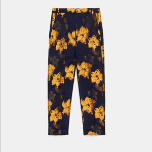 Zara Floral Jacquard Pants